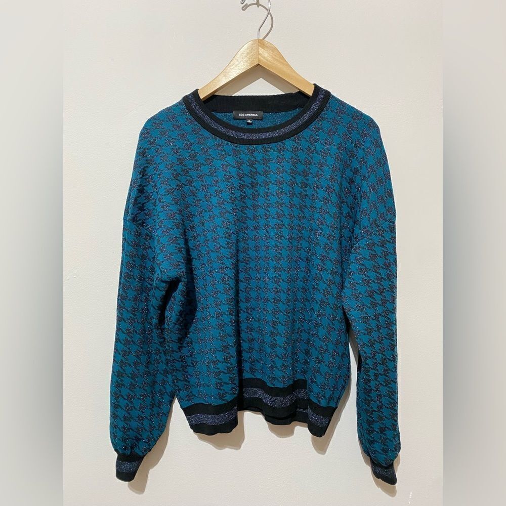 NWOT 525 America Houndstooth Metallic Pullover Sweater